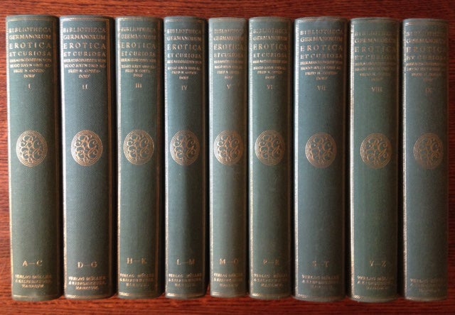 Item #4689 Bibliotheca Germanorum Erotica et Curiosa (complete in 9 Vols. Plus Supplement). Hugo Hayn, Eds Alfred N. Gotendorf.