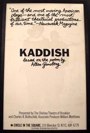 Item #4818 "Circle-in-the-Square" Poster for the Theatrical Production of Kaddish. Allen Ginsberg