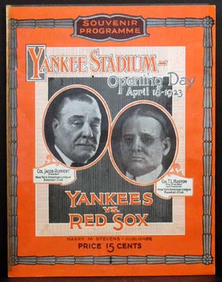 Item #5502 Official Souvenir Program: Yankee Stadium-- Opening Day April 18th, 1923
