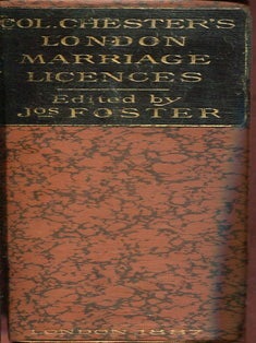 Item #6892 London Marriage Licenses, 1529-1869. Col. Chester