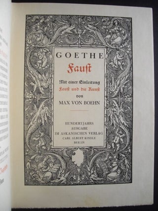 Item #7999 Faust. Goethe