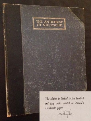 Item #8424 The Antichrist of Nietzsche. Friedrich Nietzsche