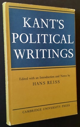 Item #8717 Kant's Political Writings. Ed Hans Reiss
