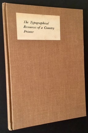 Item #8831 The Typographical Resources of a Country Printer. Foster Macy Johnson
