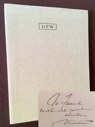 Item #9256 George Parker Winship as Librarian, Typophile and Teacher. Martin W. Hutner Thomas R....