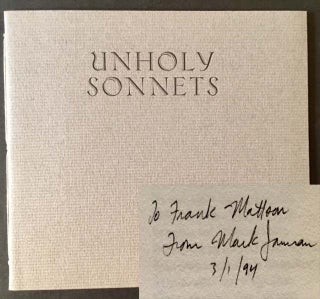 Item #9257 Unholy Sonnets. Mark Jarman