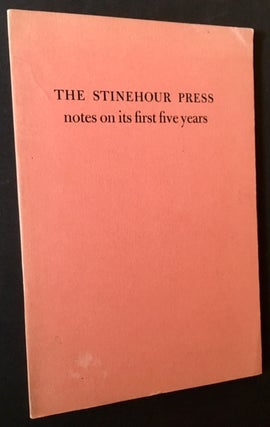 Item #9288 The Stinehour Press: Notes on Its First Five Years. Sinclair Hitchings